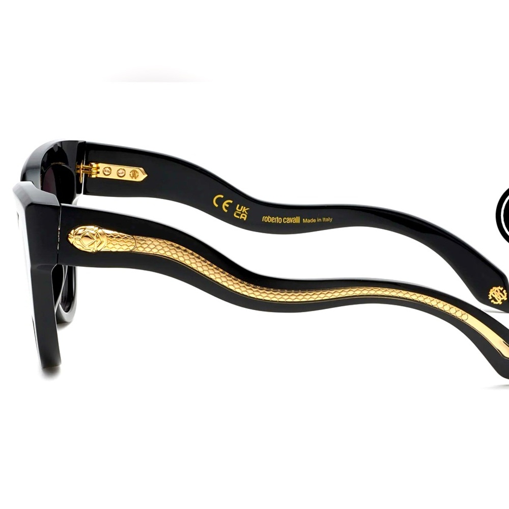 Roberto Cavalli Black and Gold Sunglasses